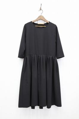 BLACK　OVERSIZE　FIT　VISCOSE　DRESS　OFFON