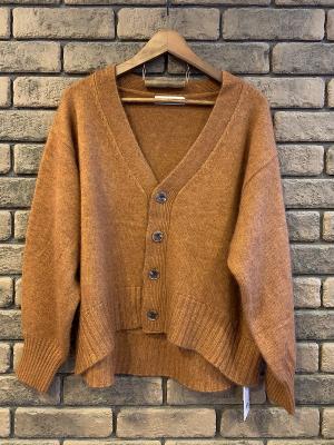 ラクーンミックスショートVネックカーディガン　ジョンブル　ZC822