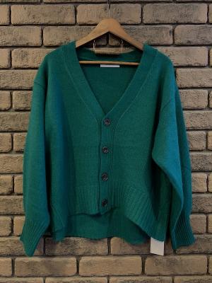 ラクーンミックスショートVネックカーディガン　ジョンブル　ZC822