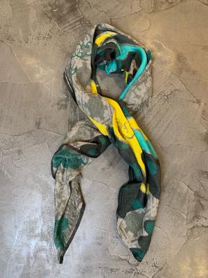 ストール　うさぎとかめ　あおい