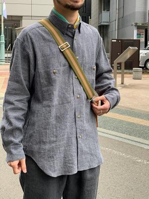 Linen　Cotton　Chambray　B.D.　Shirt　コムアーチ