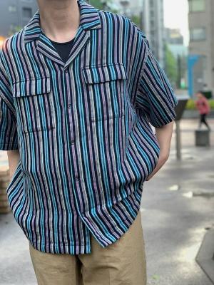 Striped　Short　Sleeve　Relaxed-Fit　Jacquard　Shirt　スコッチアンドソーダ