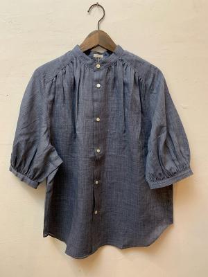 Ramie　Chambray　Gathered　Blouse　コムアーチ