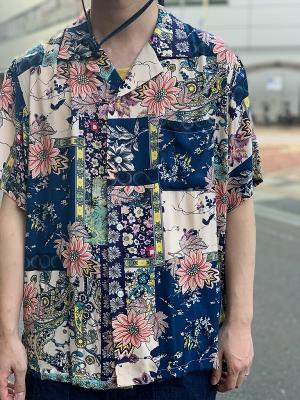 パターンオープンカラーS/Sシャツ　JM252S03　ジョンブル