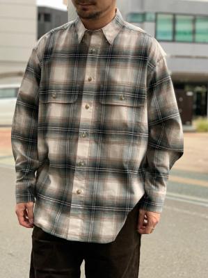 Cotton　Chambray　B.D.　Check　Shirt　コムアーチ　Men's