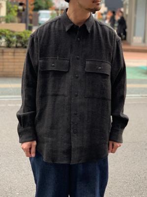 Linen　Wool　Herringbone　L/S　Shirt　コムアーチ　Men's