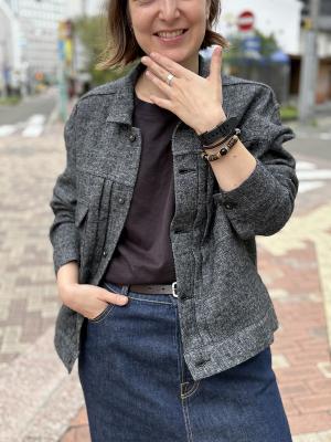 Wool　Linen　Tweed　Jacket　コムアーチ　Women's