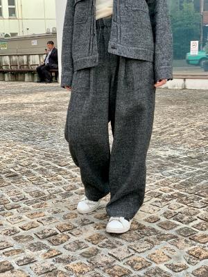Wool　Linen　Tweed　Wide　Pants　コムアーチ　Women's