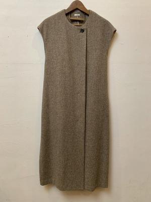 British　Herringbone　Sleeveless　Coat　コムアーチ　Women's