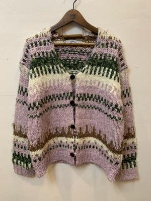 ファンシーヤーンジャガードカーディガン　JL254N04　ジョンブル