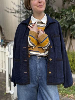 ドビーデニムバイカラージャケット　JL254L11　ジョンブル