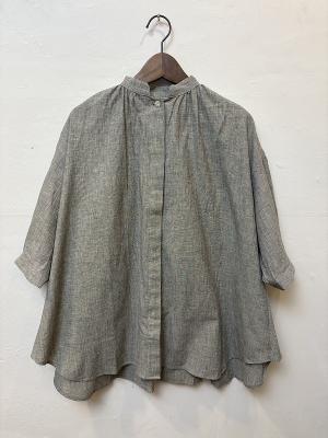 Antique　Check　Fly-Flont　Blouse