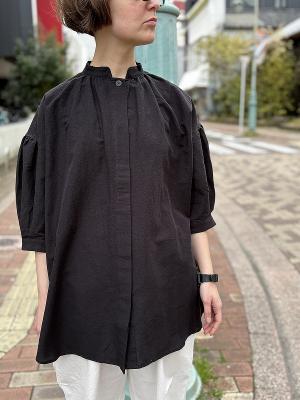Cotton　Linen　Fly-Front　Blouse