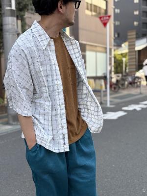 Check　loose　short　sleeve　shirt　スコッチ＆ソーダ