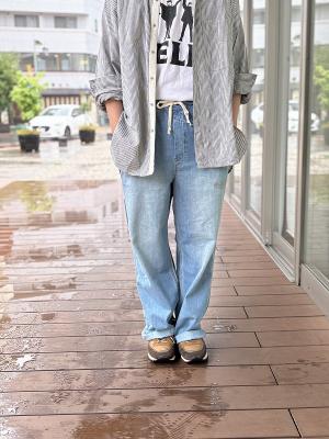 ライトデニムビブレスワークパンツ　JL262P07